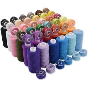 72Pcs 36 Colors Prewound Bobbins and Thread Spools for Hand & Machine Sewing